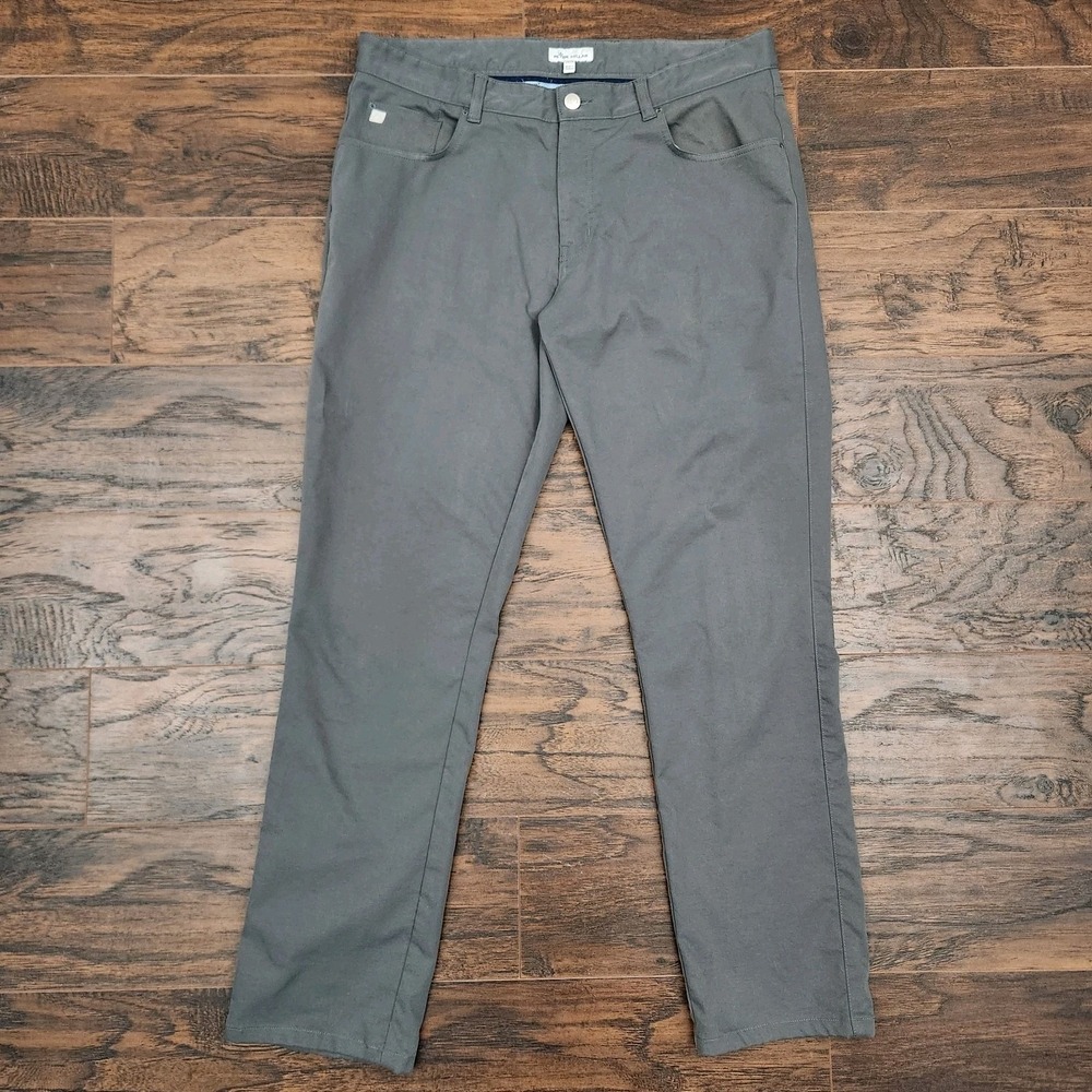 Peter Millar Pants Mens 36x34 Gray EB66 Performance Five-Pocket Wicking